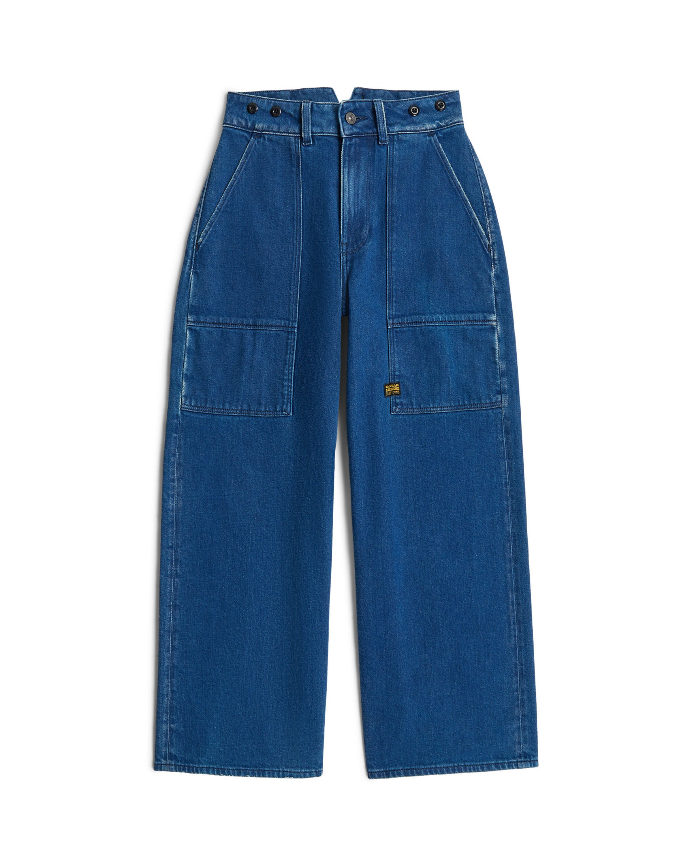 G-STAR Loosefit Jeans 'Girls Barrel Utility High Loose Jeans' in Blauw: voorkant