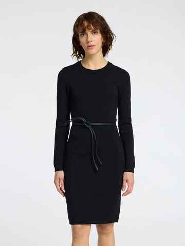 Robes en maille SELECTED FEMME en noir : devant