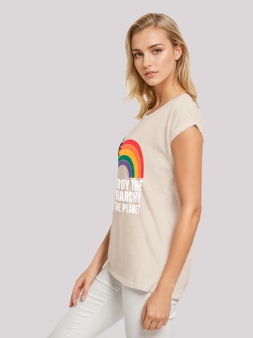 F4NT4STIC Shirt 'Internationaler Frauentag Feminismus und Umwelt' in Beige