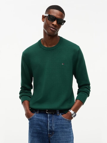 Tommy Jeans Pullover 'ESS' in Grün: Vorderseite