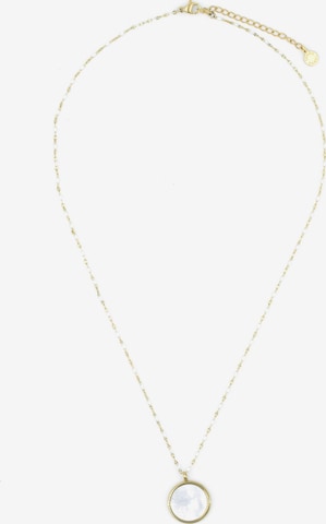 Sergio Engel Necklace 'Beach Kette 03 Vergoldete farbig akzentuierte Edelstahlkette mit Natursteinanhänger' in White: front