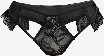 OW Collection - Tanga 'ROSETTE Thong' en negro: frente