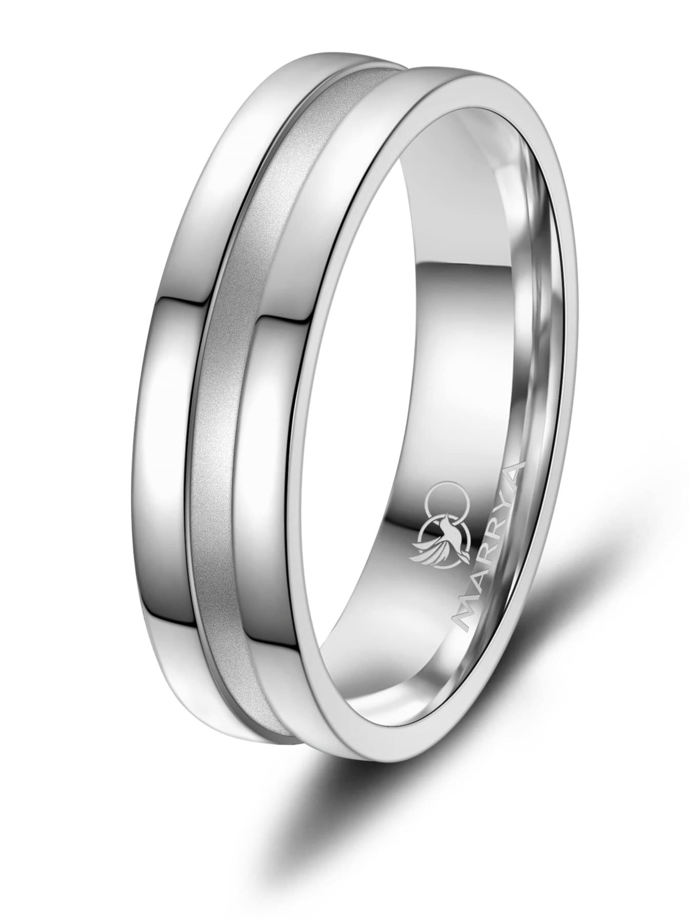 Bague 'MARRYA ES-08 Ehering aus Edelstahl - Silberfarben' MARRYA en argent