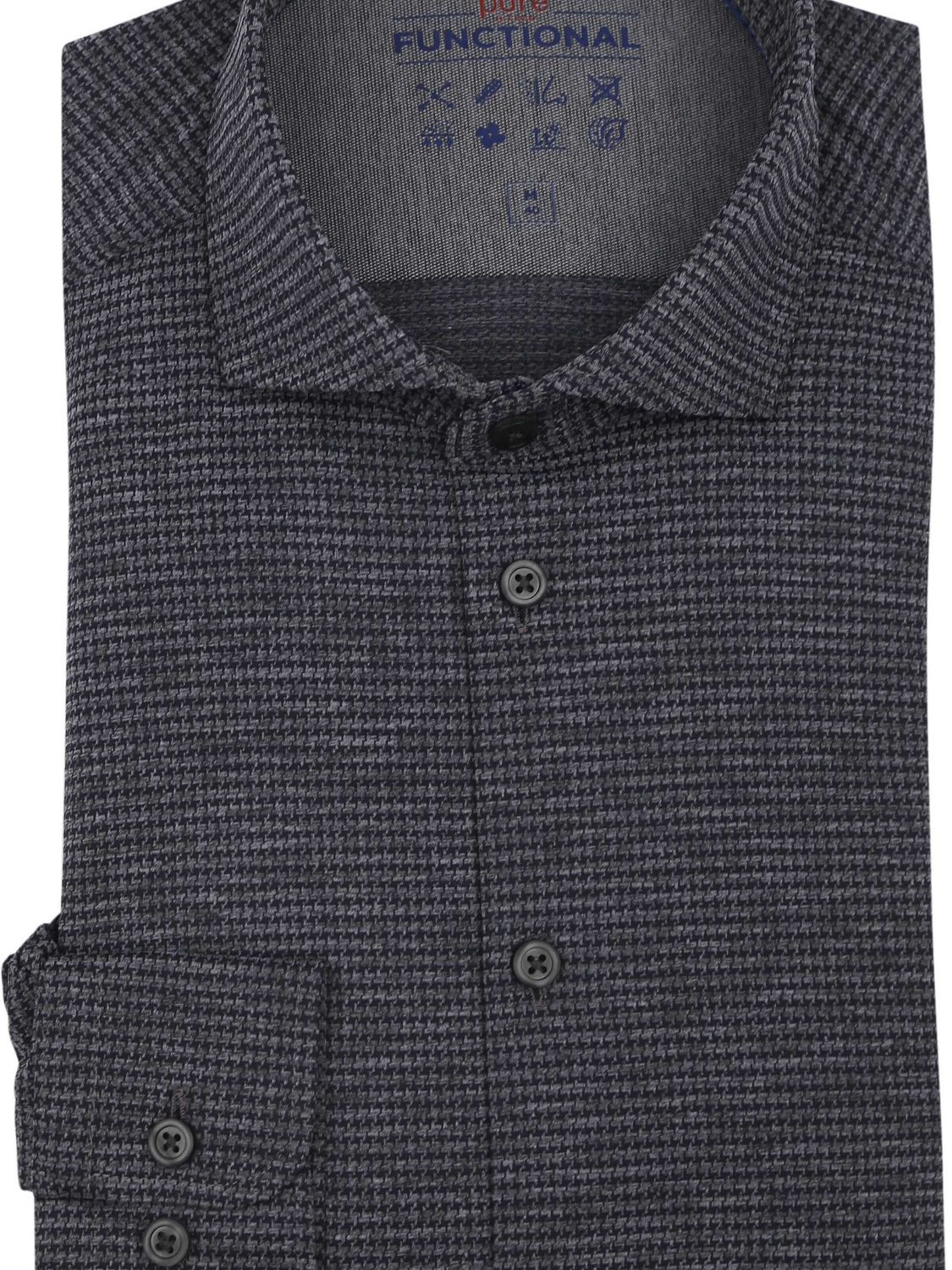 PURE Slim fit Button Up Shirt in Grey
