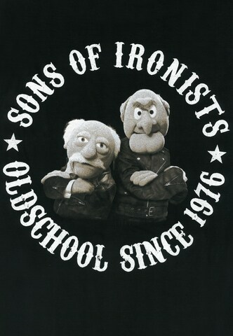 LOGOSHIRT Shirt 'Muppets - Waldorf & Statler - Sons Of Ironists' in Black