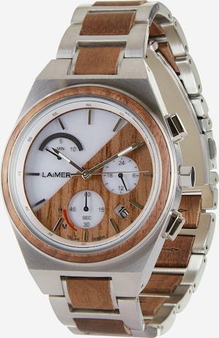 LAiMER Analog Watch in Brown: front