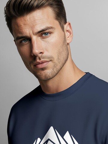 Neverless Sweatshirt 'Berg Polygon' in Blue