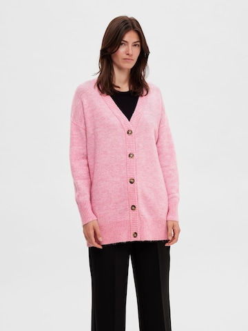 Cardigan 'Maline' SELECTED FEMME en rose : devant