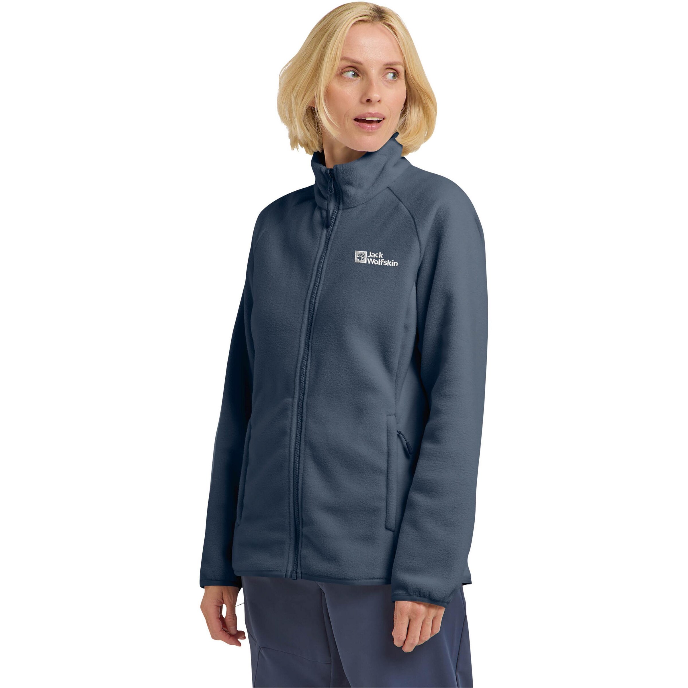 JACK WOLFSKIN Athletic fleece jacket in Grey: front