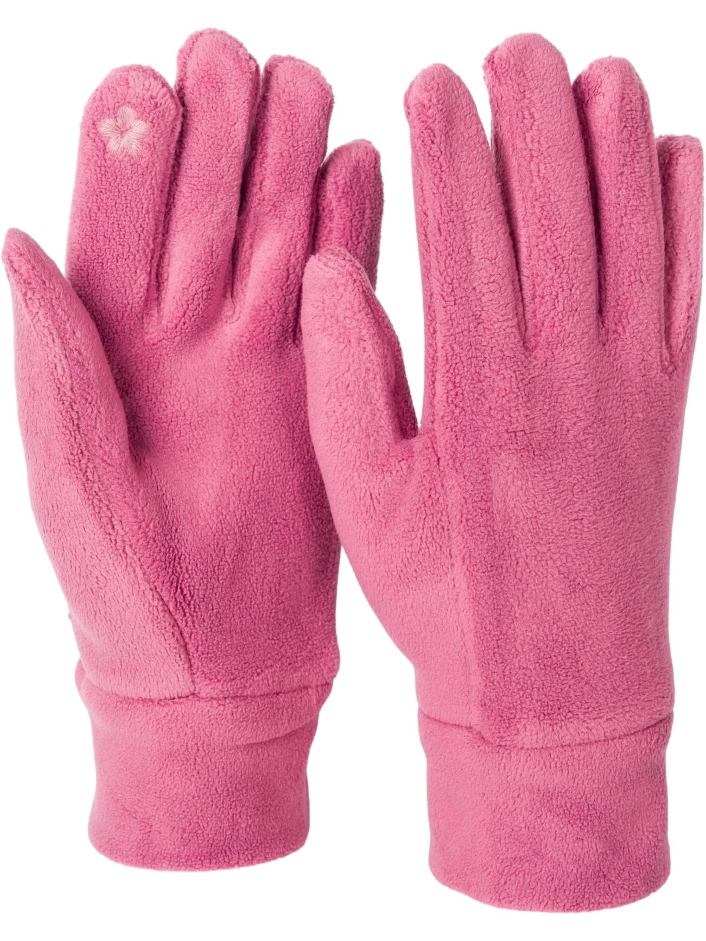 styleBREAKER Fingerhandschuhe 'Einfarbige Touchscreen Fleece Handschuhe'‌‌‌ in Lila: Vorderseite