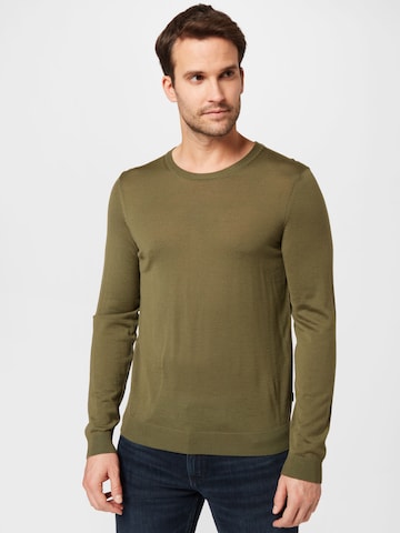 BOSS Black Sweater 'Leno' in Green: front