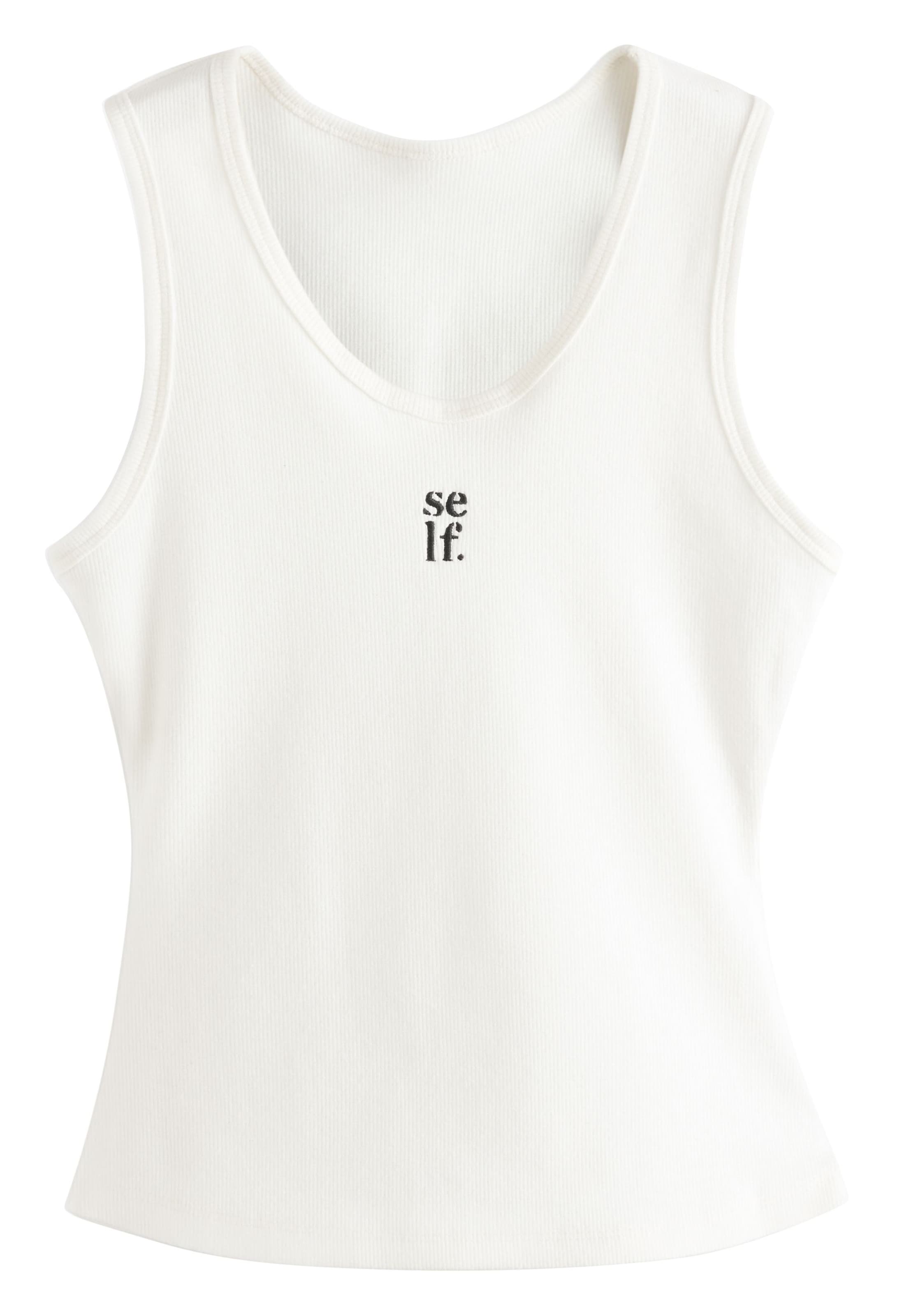 self. Top in Beige: Vorderseite