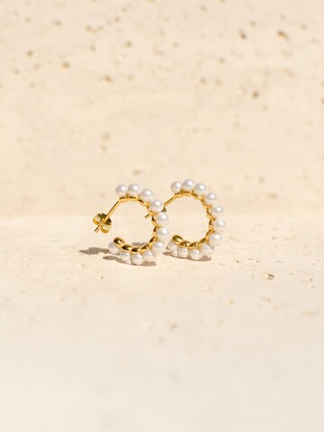 Boucles d'oreilles 'Pearl Glow' Hey Happiness en or