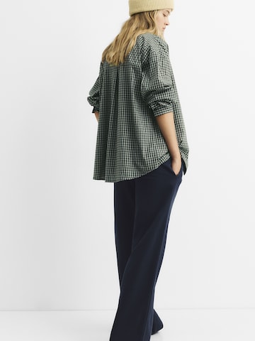 Pull&Bear Wide leg Broek in Blauw