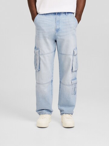 Bershka Loosefit Cargo farmer - kék: elől