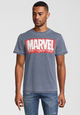 Recovered Shirt 'Marvel Slime Logo Vintage' in Blauw: voorkant