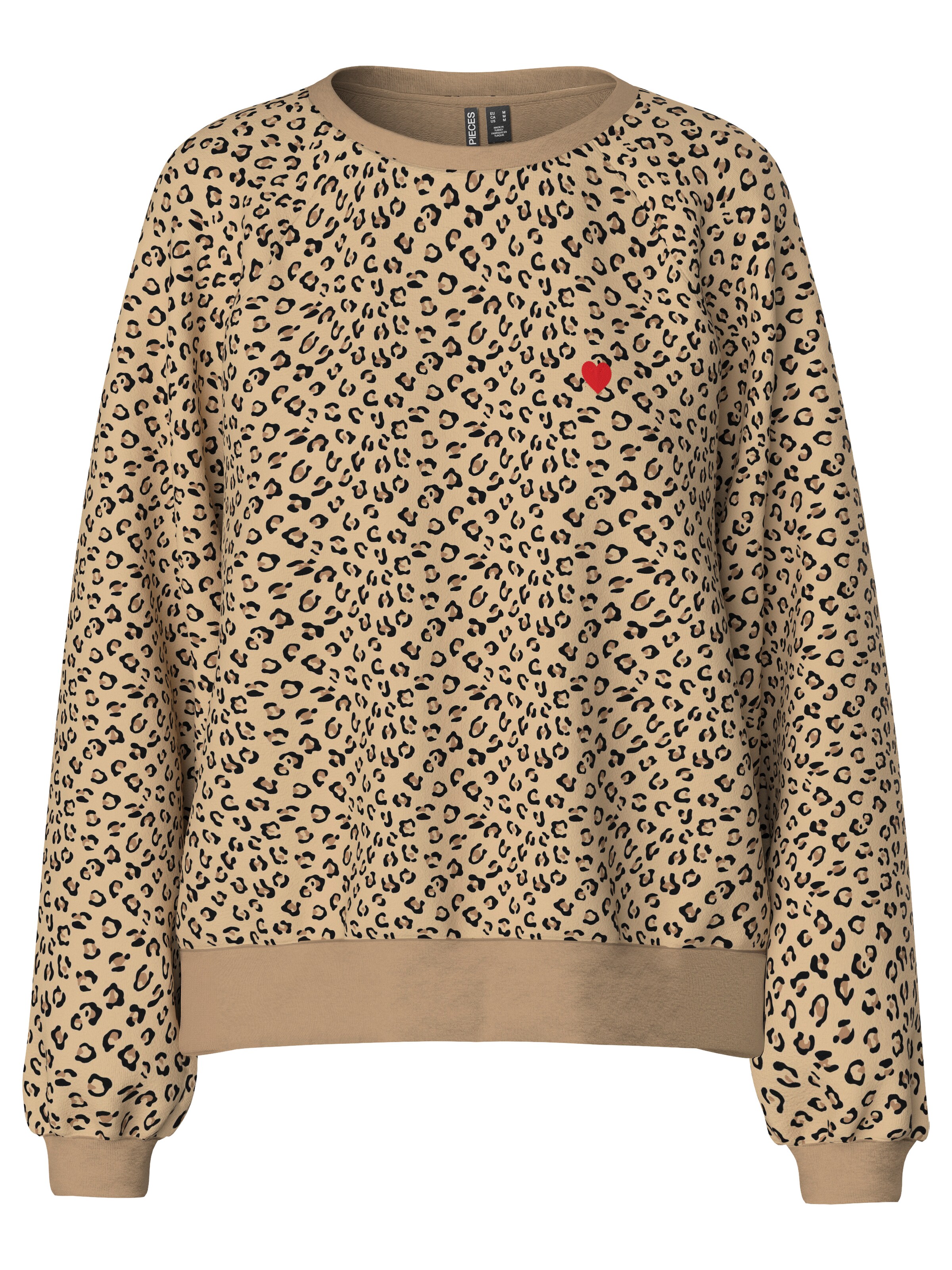 PIECES Sweatshirt 'PCGRETA' in Brown: front