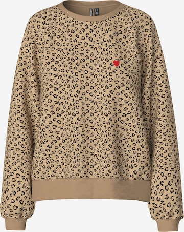 PIECES Sweatshirt 'PCGRETA' in Brown: front