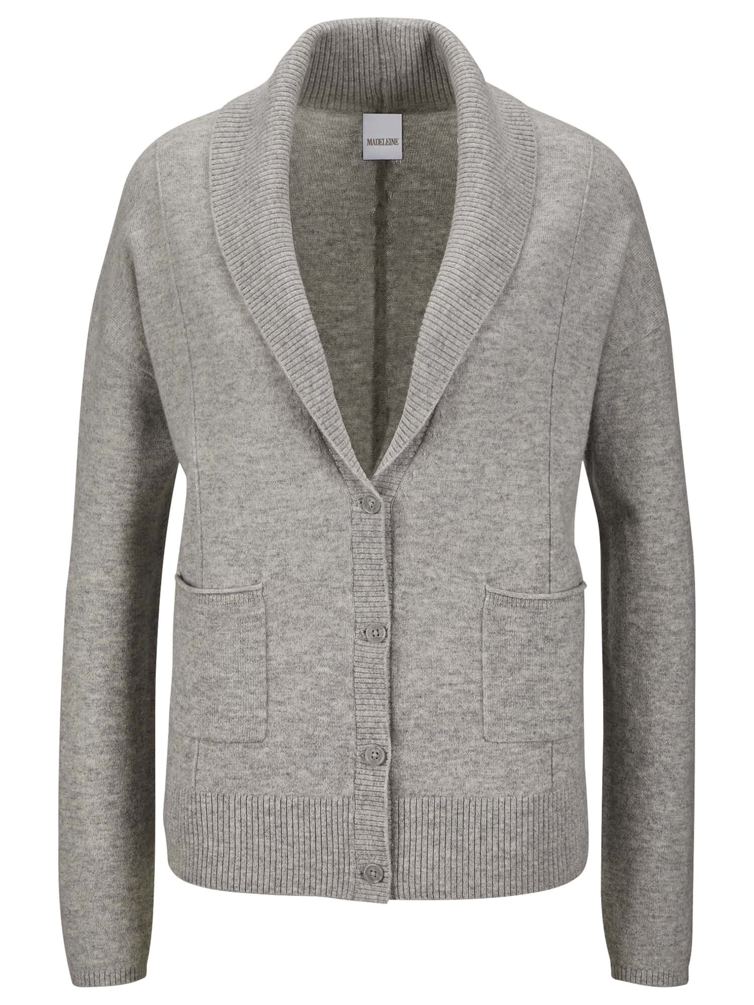 MADELEINE Gebreid vest in Zilver: voorkant