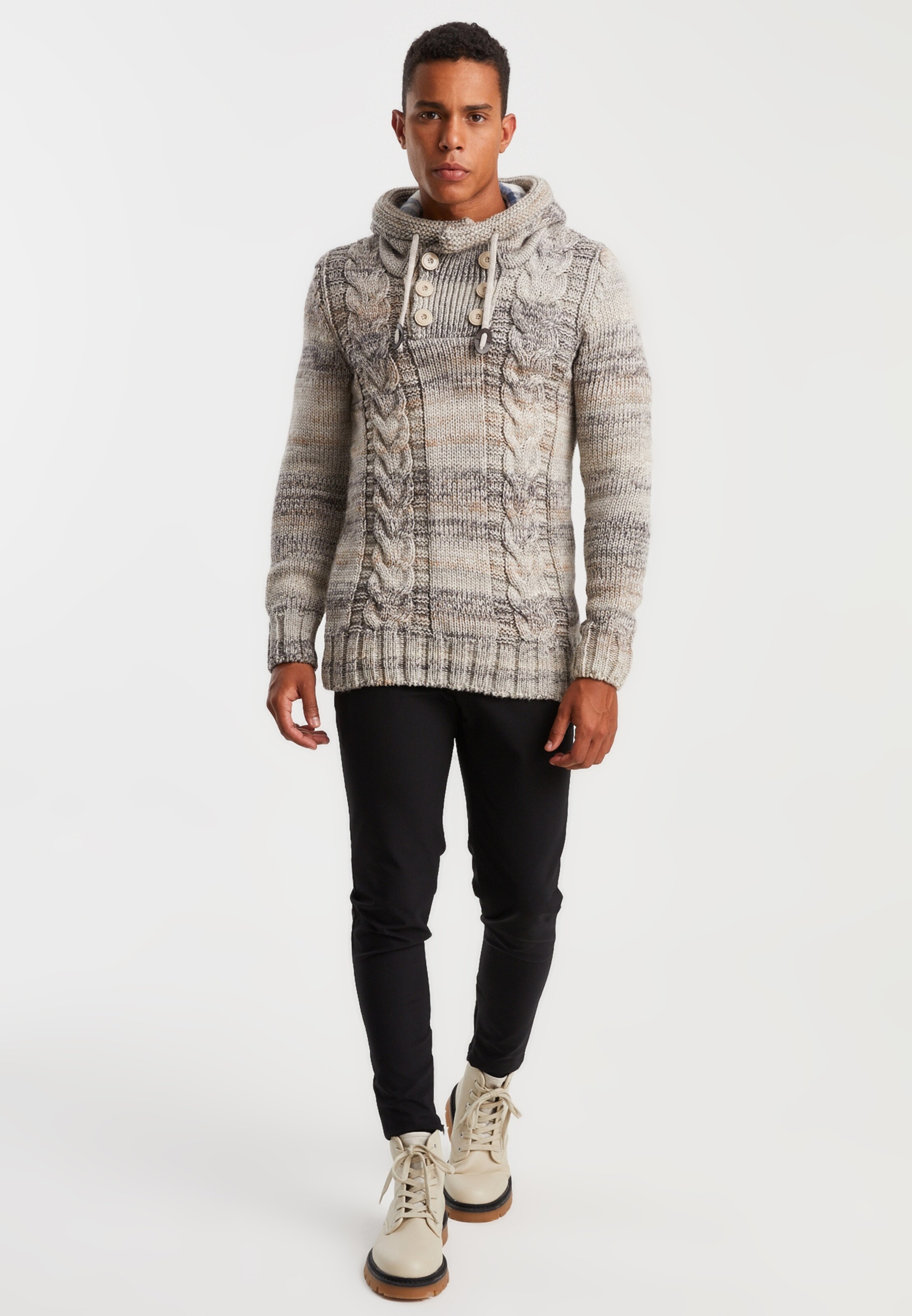Männer Pullover & Strick Leif Nelson Strickpullover in Beige - ZA25451 Männer Pullover & Strick Leif Nelson Strickpullover in Beige - ZA25451
