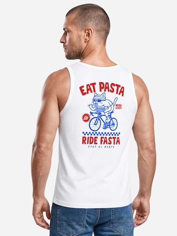 Neverless Shirt 'Eat Pasta Ride Fasta' in White