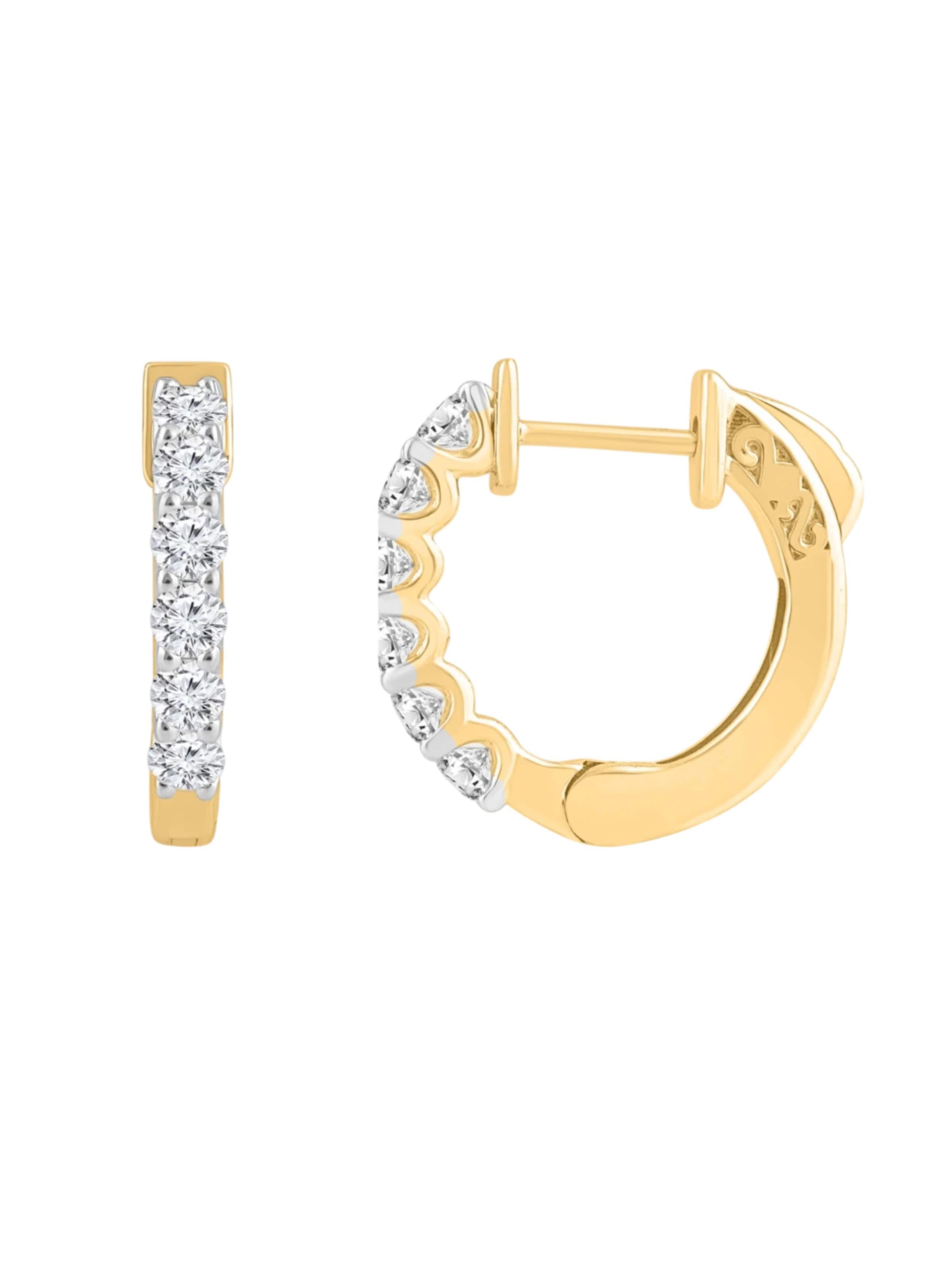 ETHISHER DIAMANTEN - Pendientes 'Ohrringe aus 375 Gelbgold mit Lab Grown Diamant' en amarillo