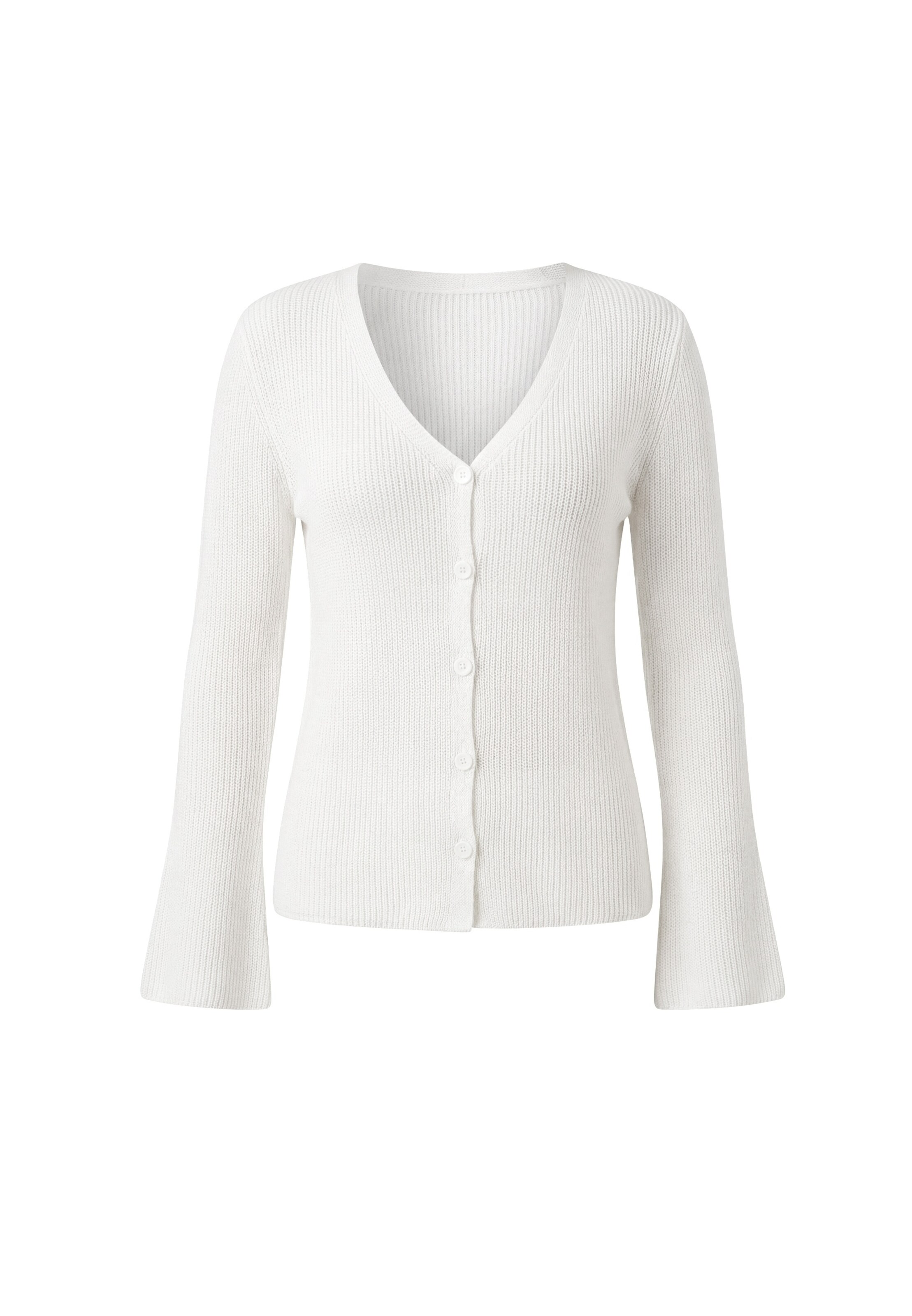 usha BLACK LABEL Gebreid vest in Wit: voorkant