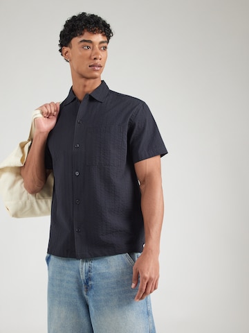 Coupe regular Chemise 'JWHEASTON' JACK & JONES en noir : devant