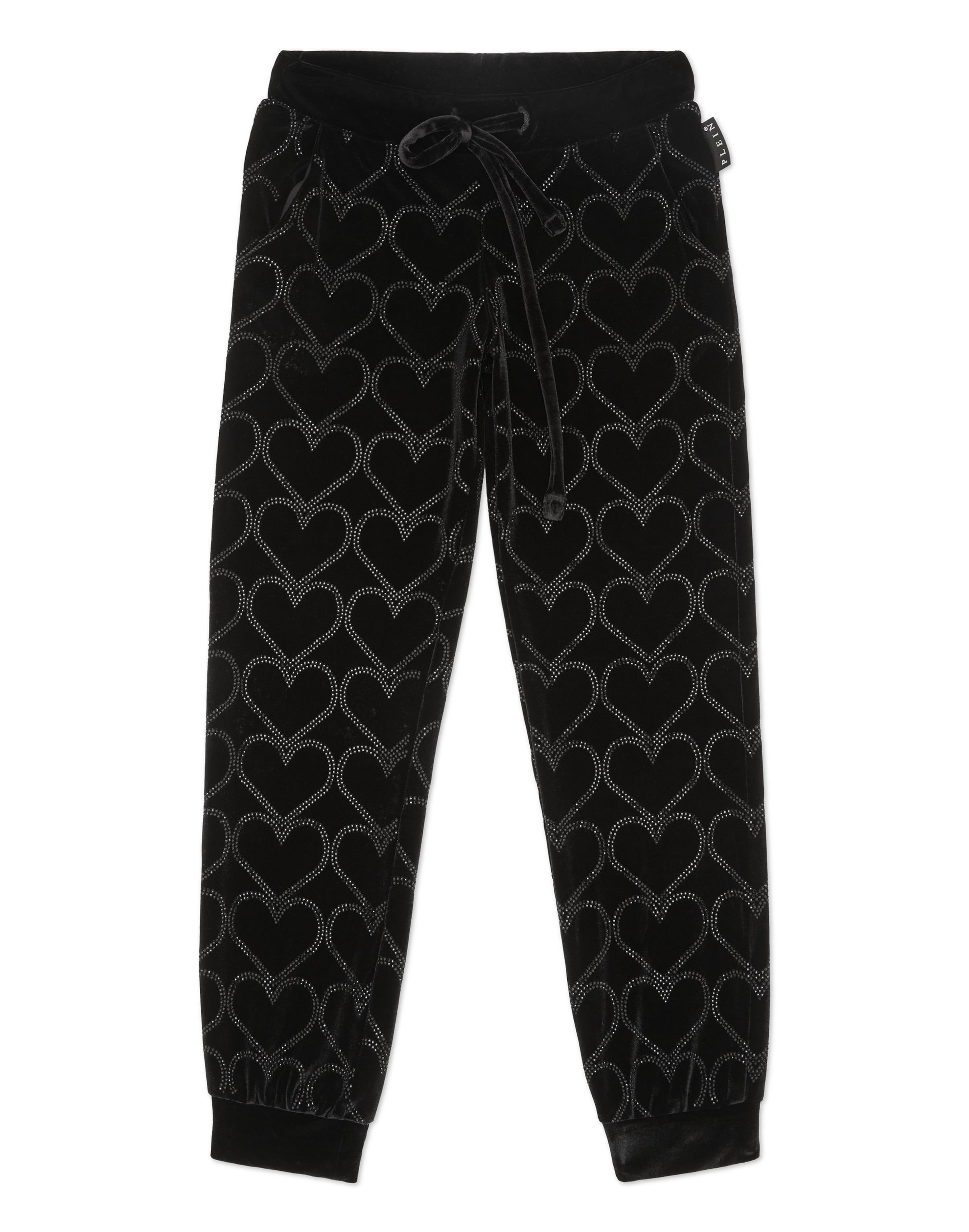 Philipp Plein - Tapered Pantalón 'Heart' en negro: frente