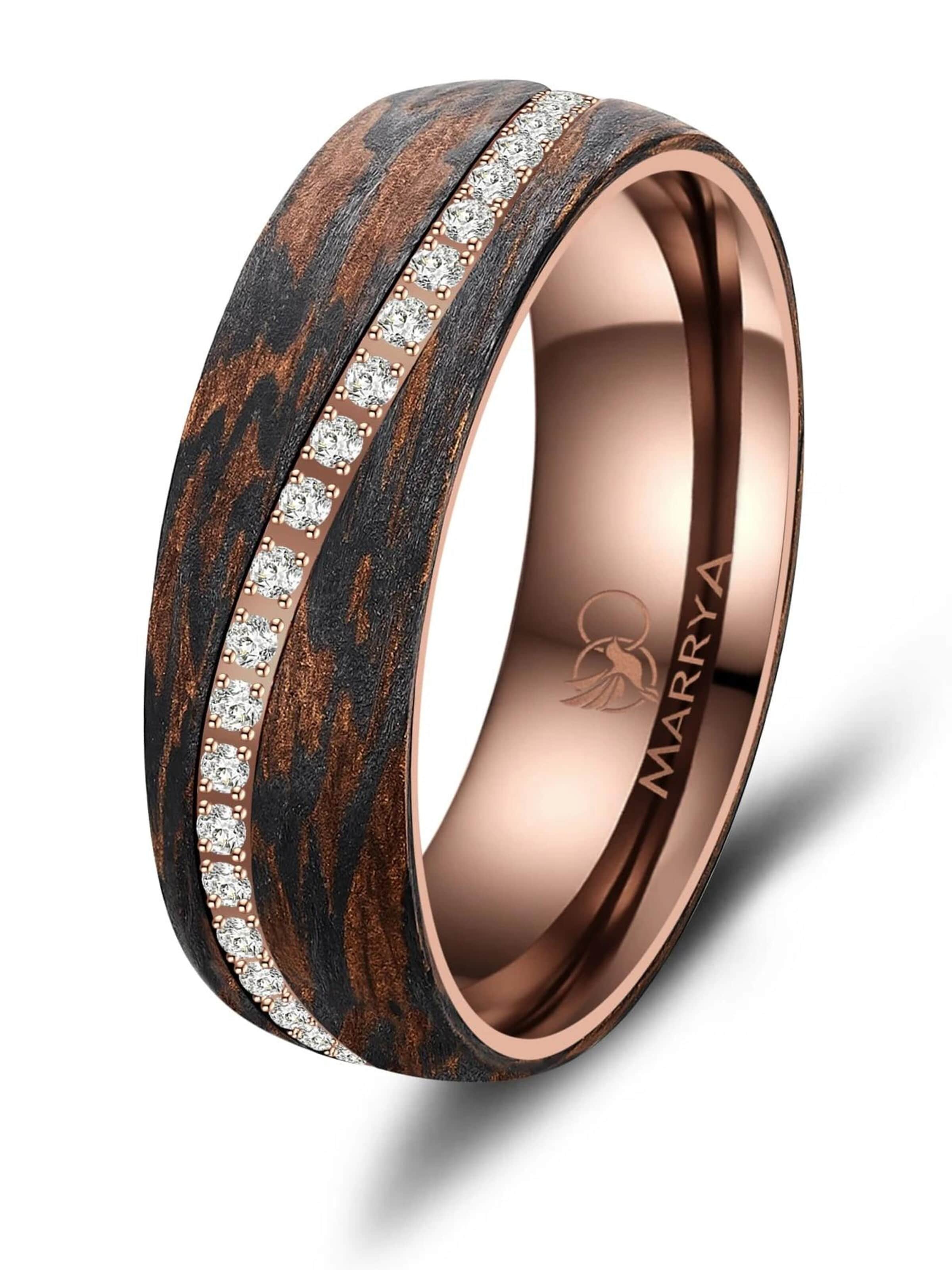 MARRYA Ring 'MARRYA Ehering CB-05 Carbon-Bronze' in Brown: front