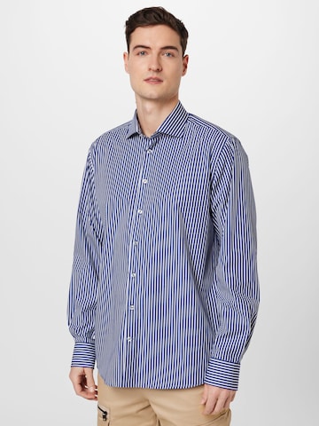 Bruun & Stengade - Slim Fit Camisa 'Rangnick' em azul: frente