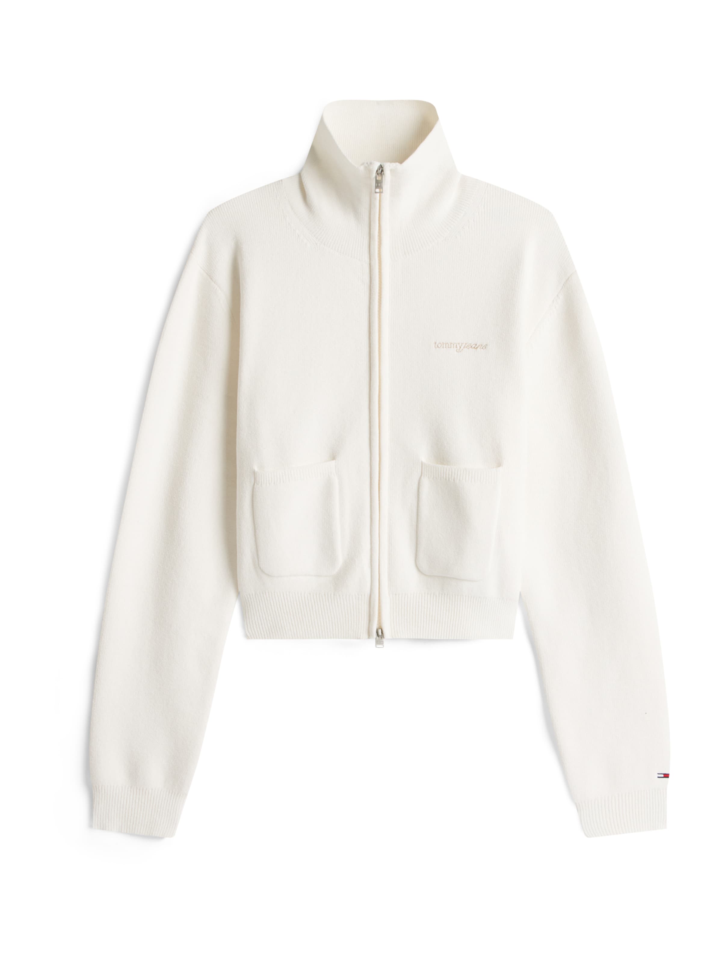 balta Tommy Jeans Kardiganas: priekis