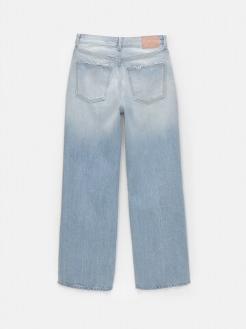Pull&Bear Широка кройка Дънки в синьо