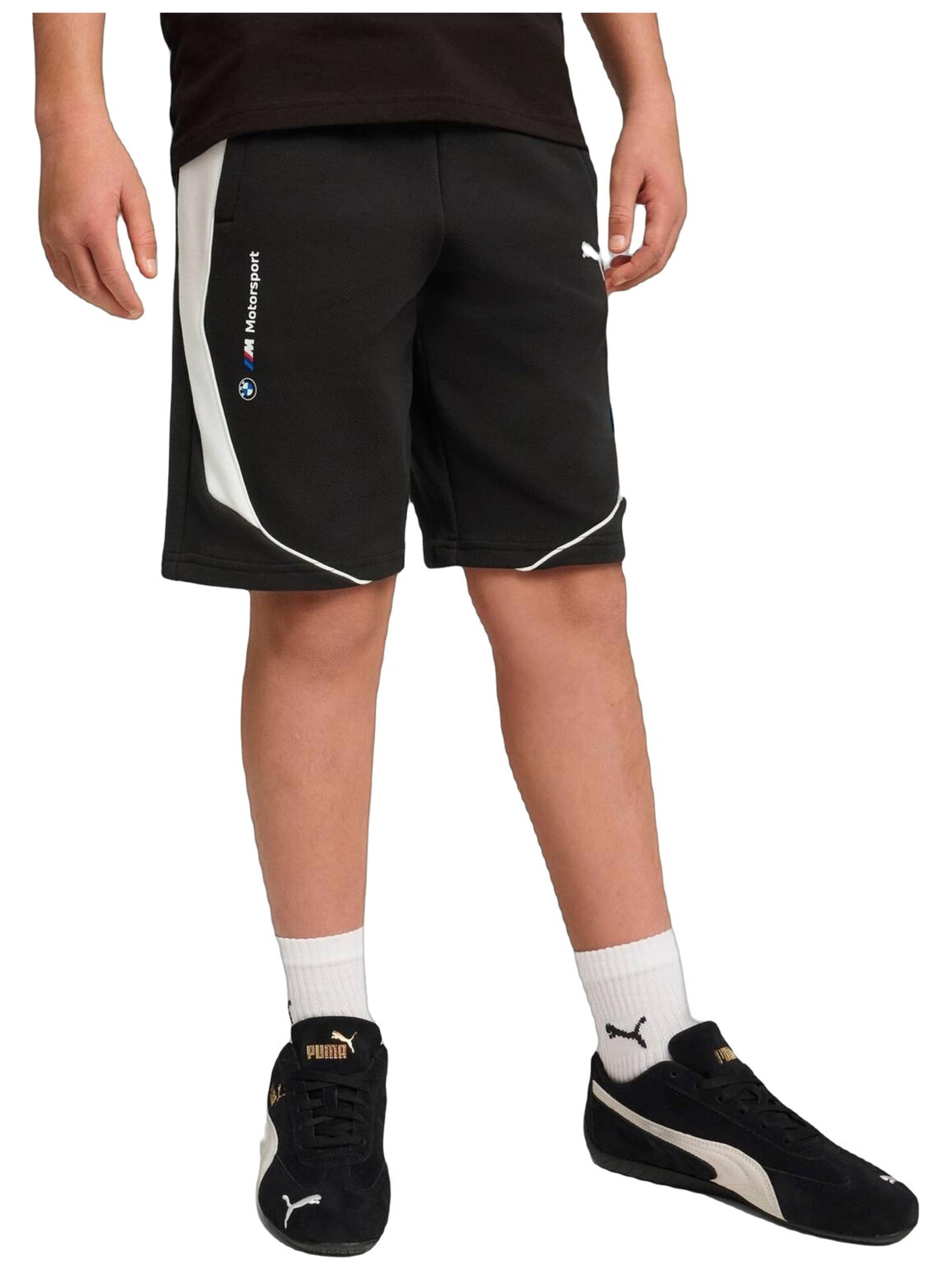 PUMA Regular Sportbroek 'Puma Bmw Mms Kids Sweat Shorts Black' in Zwart: voorkant