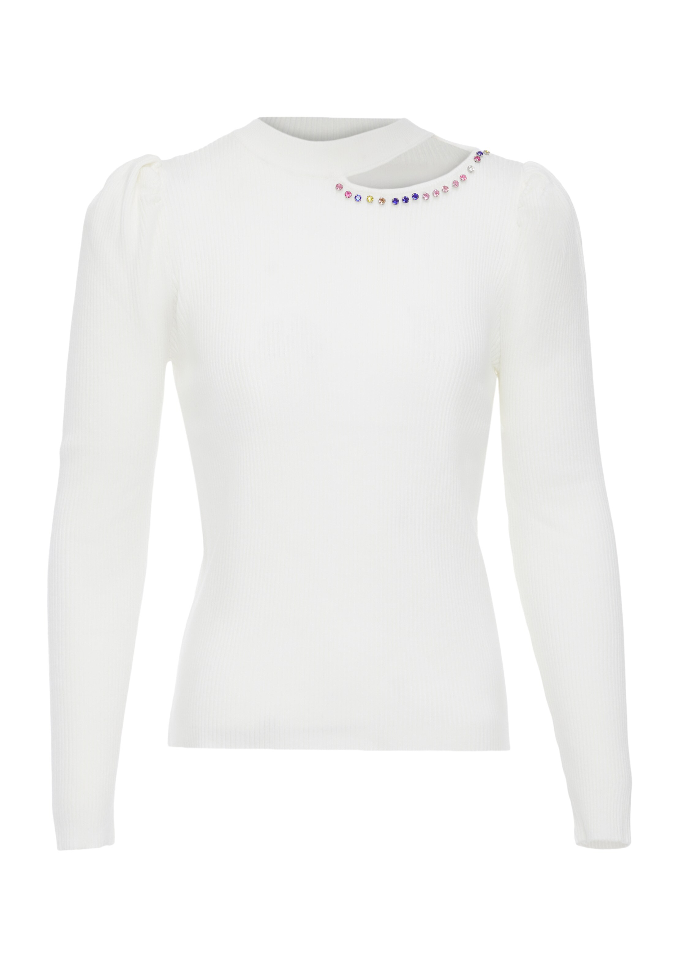 swirly Pullover in Weiß: Vorderseite