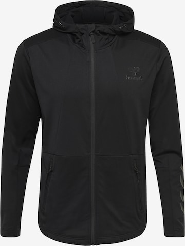 Hummel Athletic Zip-Up Hoodie in Black: front