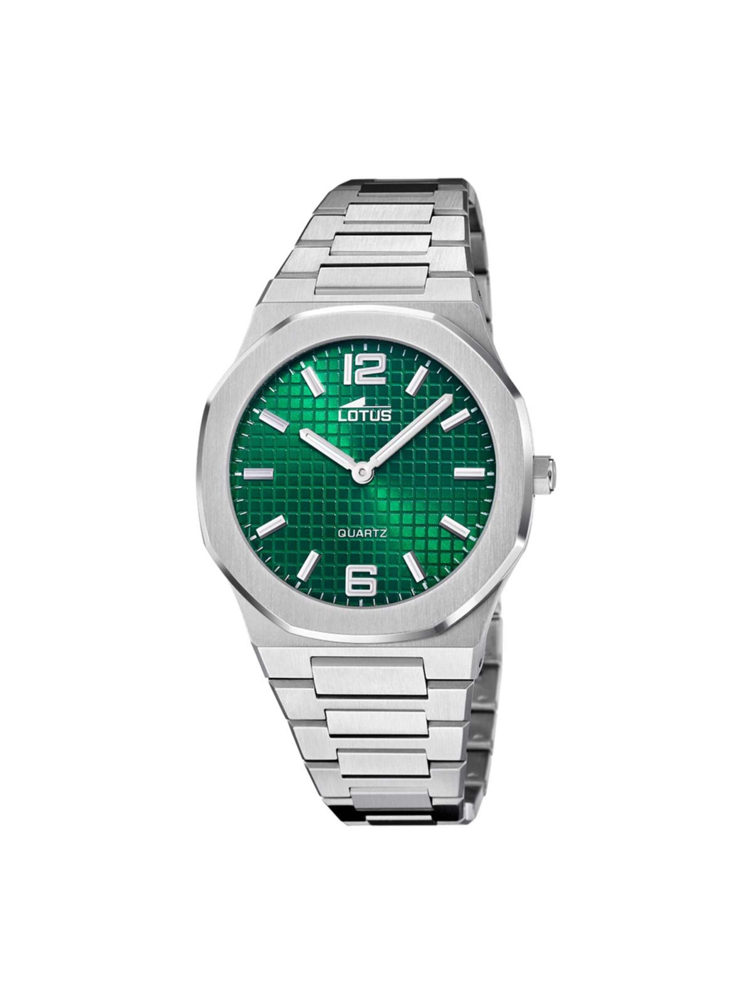 Montre à affichage analogique Lotus en vert : devant