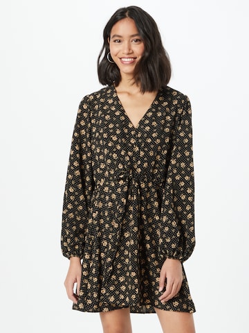 In The Style Shirt Dress in Black: front