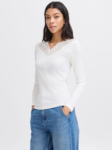 Felpa ' BYPIRENI LACE TOP - ' di b.young in bianco