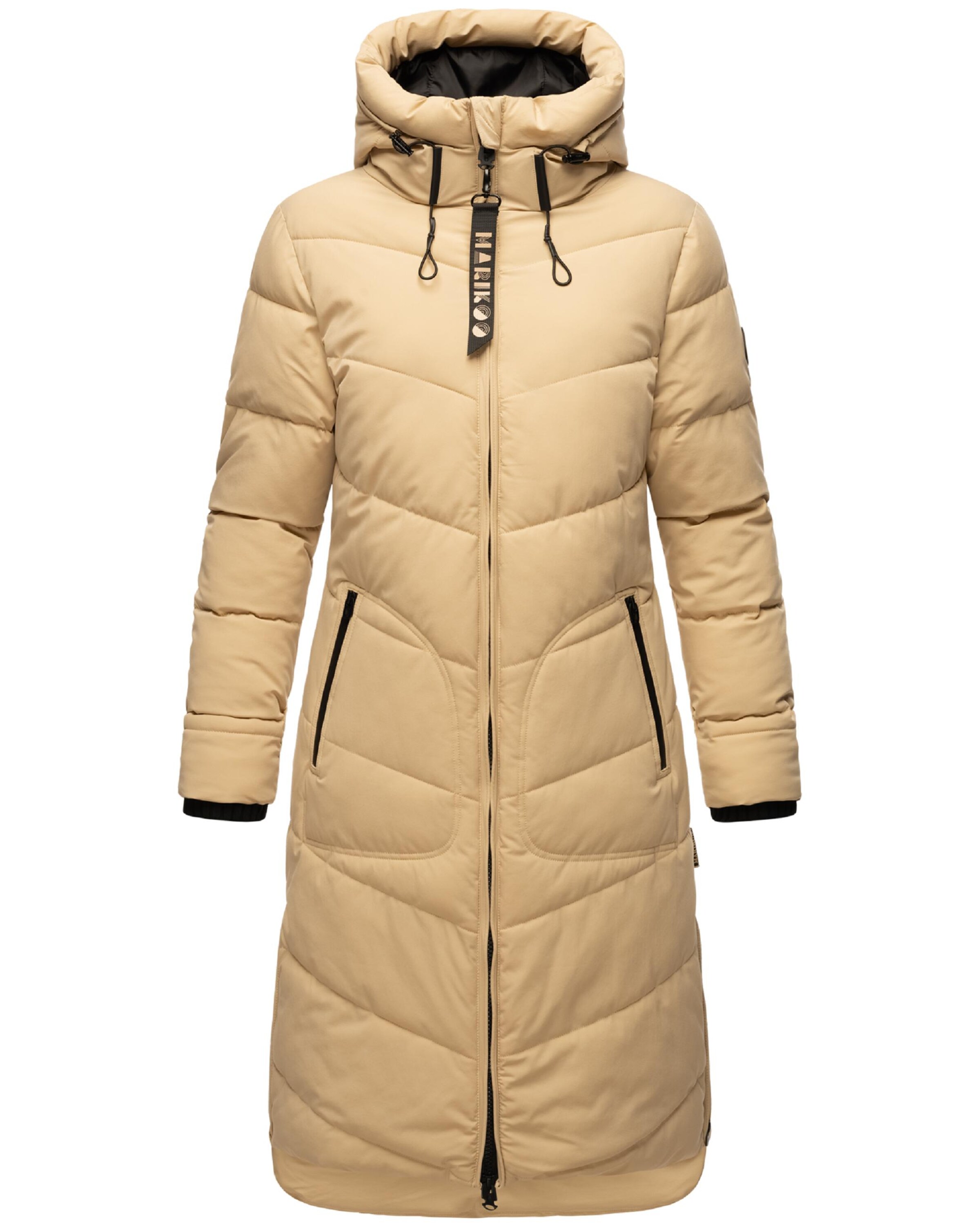MARIKOO Wintermantel 'Benikoo' in Beige: voorkant