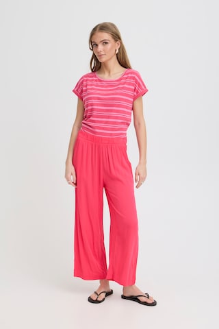 ICHI Wide leg Pants in Pink: front