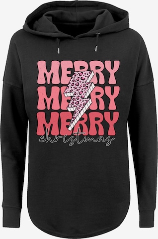 Sweat-shirt 'Merry Christmas Print Leo Print' F4NT4STIC en noir : devant