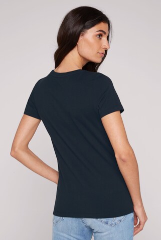 Soccx Basic T-Shirt mit Logo Print in Blau