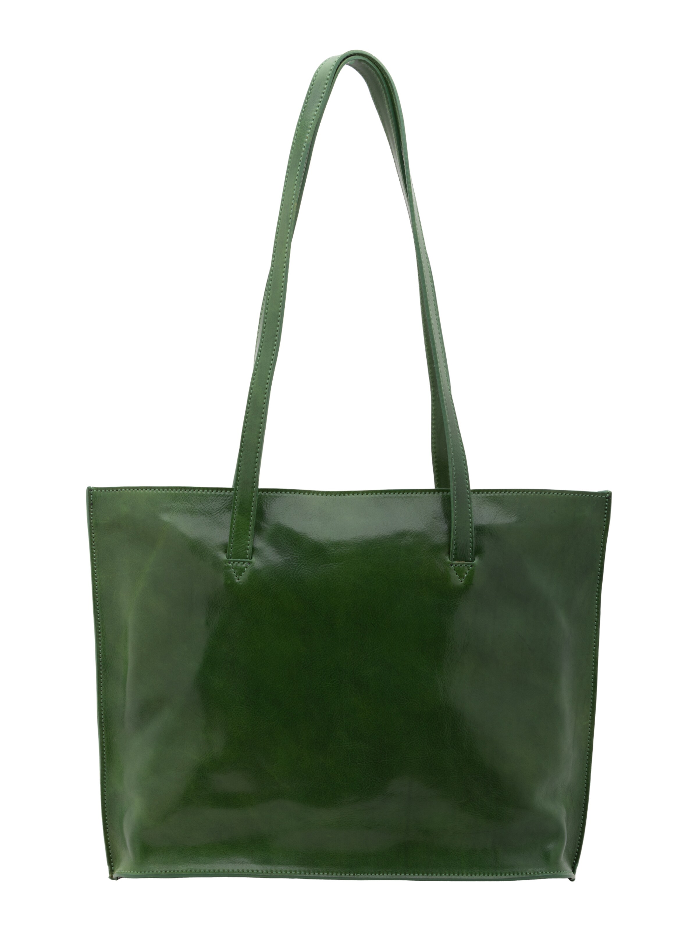 Borsa a spalla 'Borsa a Spalla Donna Pelle Vera Vacchetta - Chiusura Zip Made in Italy' di I Fratelli in verde: frontale
