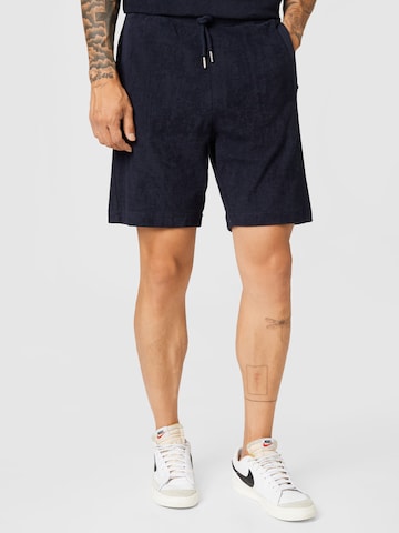 Lindbergh Regular Broek 'Towel' in Blauw: voorkant