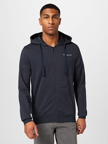 KnowledgeCotton Apparel Sweat jacket in Black: front