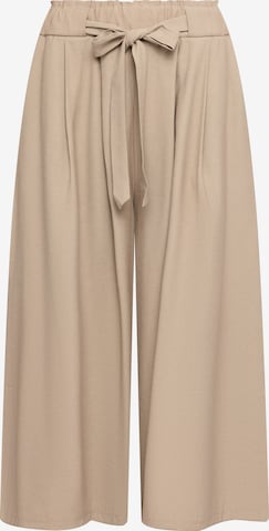 QuiosqueLoosefit Hlače s naborima - bež boja: prednji dio
