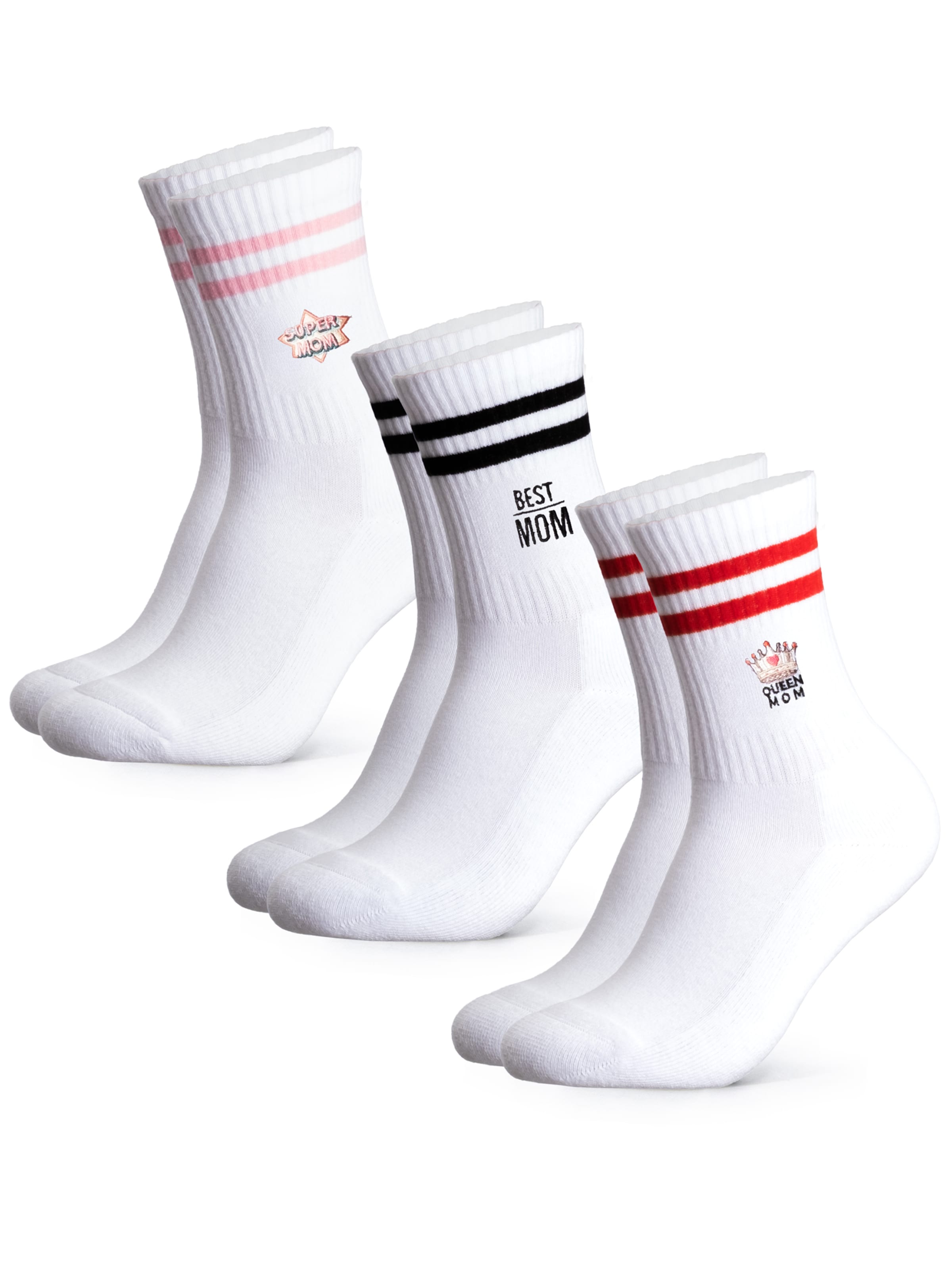 Occulto Socks ''Mom'' in White: front