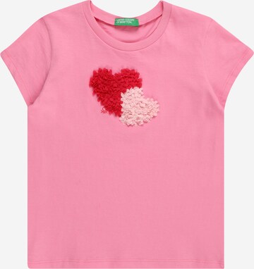 T-Shirt UNITED COLORS OF BENETTON en rose : devant