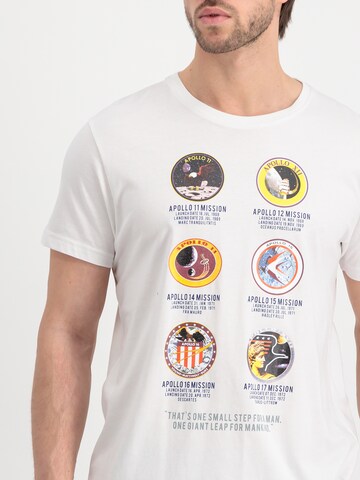 balta ALPHA INDUSTRIES Marškinėliai 'Apollo Mission'